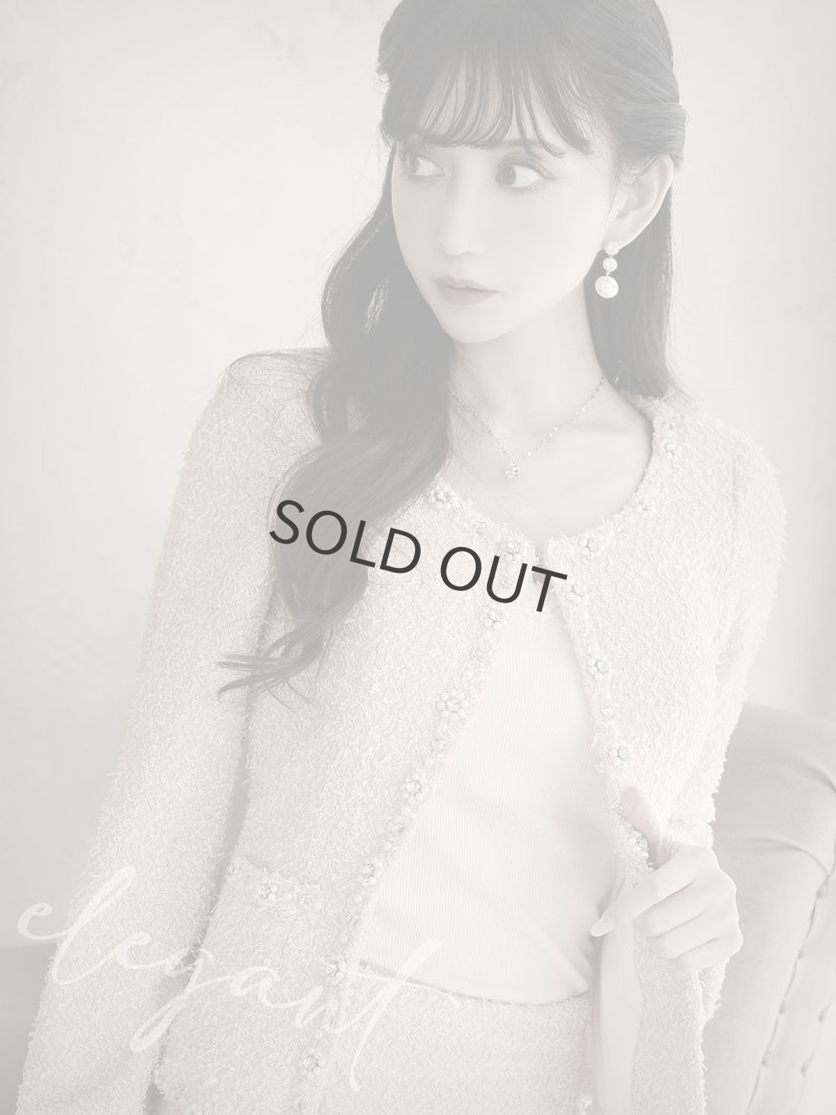 画像5: キャバスーツ ピンク ツイードスーツ フォーマルスーツ キャバスーツ ノーカラー Belsia(S/M/L)(ピンク) (5)