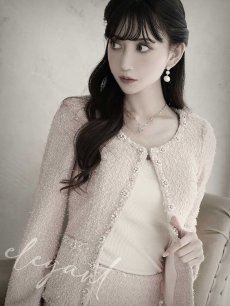 画像5: キャバスーツ ピンク ツイードスーツ フォーマルスーツ キャバスーツ ノーカラー Belsia(S/M/L)(ピンク) (5)