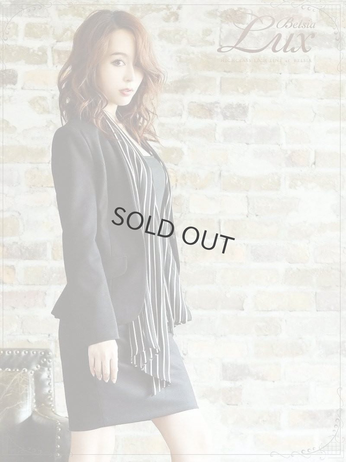 画像3: ストライプ スカーフ ウール風 大きいサイズ ジャケット Belsia.LUX(S/M/L/XL)(ブラック) (3)