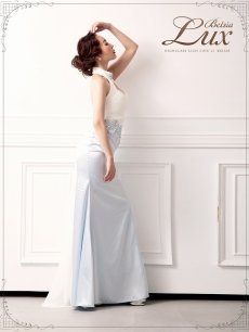 画像3: マーメイド ロング丈 ホルターネック ビジュー 上品 Belsia.LUX(S/M/L)(ブルー) (3)