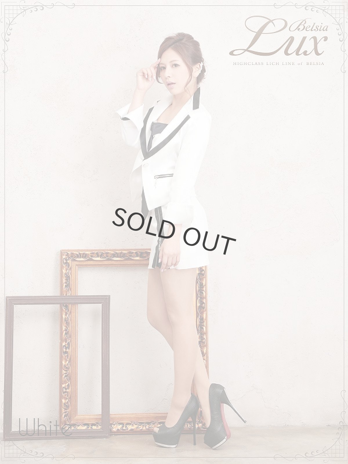 画像2: 【BELSIA LUX】3way!取り外し可ネクタイインナー付き上質sexyスーツ(S/M/L)(黒/白),式スーツ 女性 フォーマル (2)