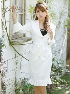 画像5: キャバスーツ 式 スーツ フォーマル スーツ ミディ スーツ キャバスーツ 大きいサイズ Belsia(S/M/L)(ホワイト) (5)