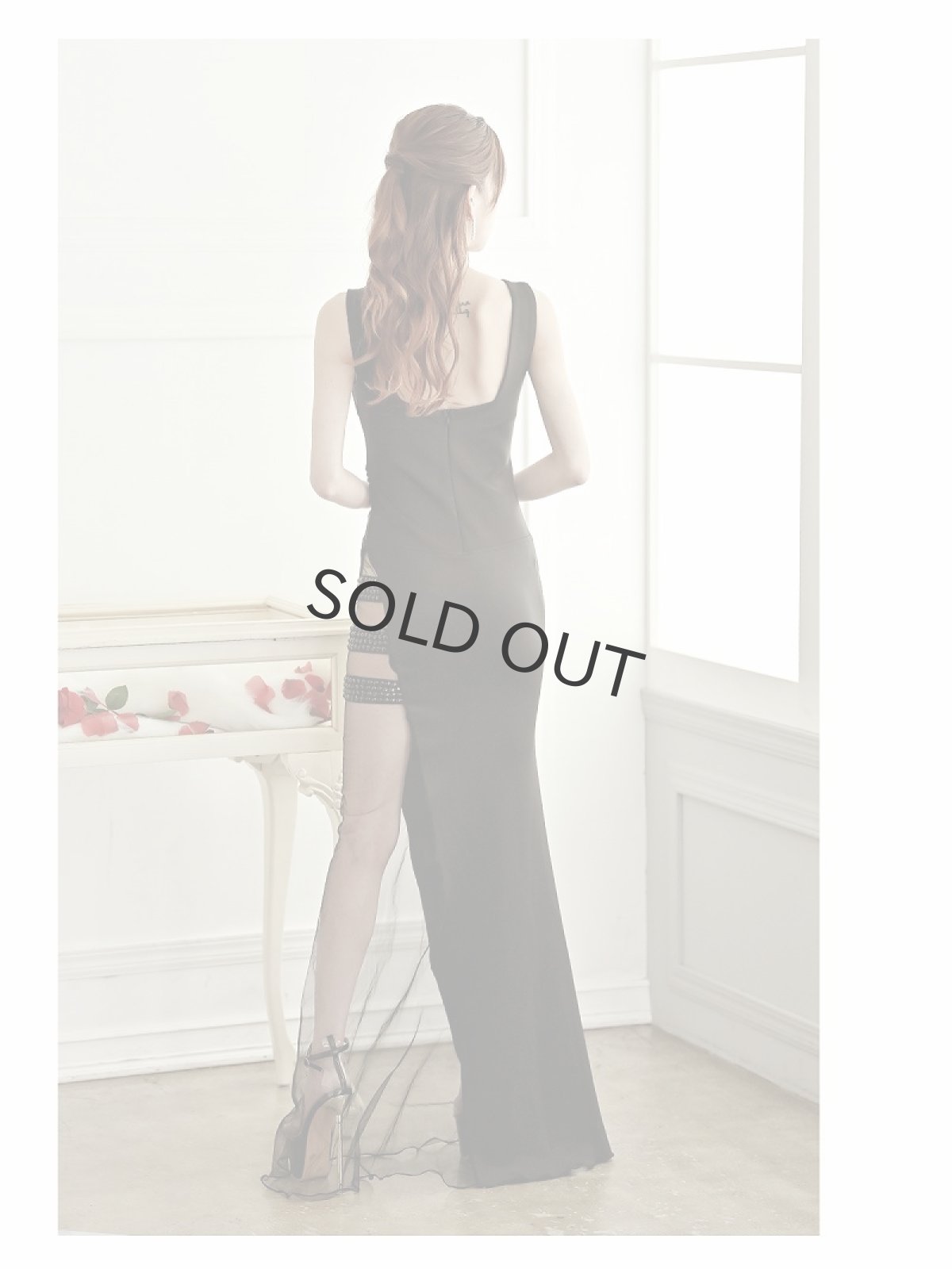 画像4: ※予約販売※キャバドレス ロング 黒 シアー セクシー XLサイズ 大きいサイズ Belsia(S/M/L/XL(2L))(ブラック(4月下旬)) (4)