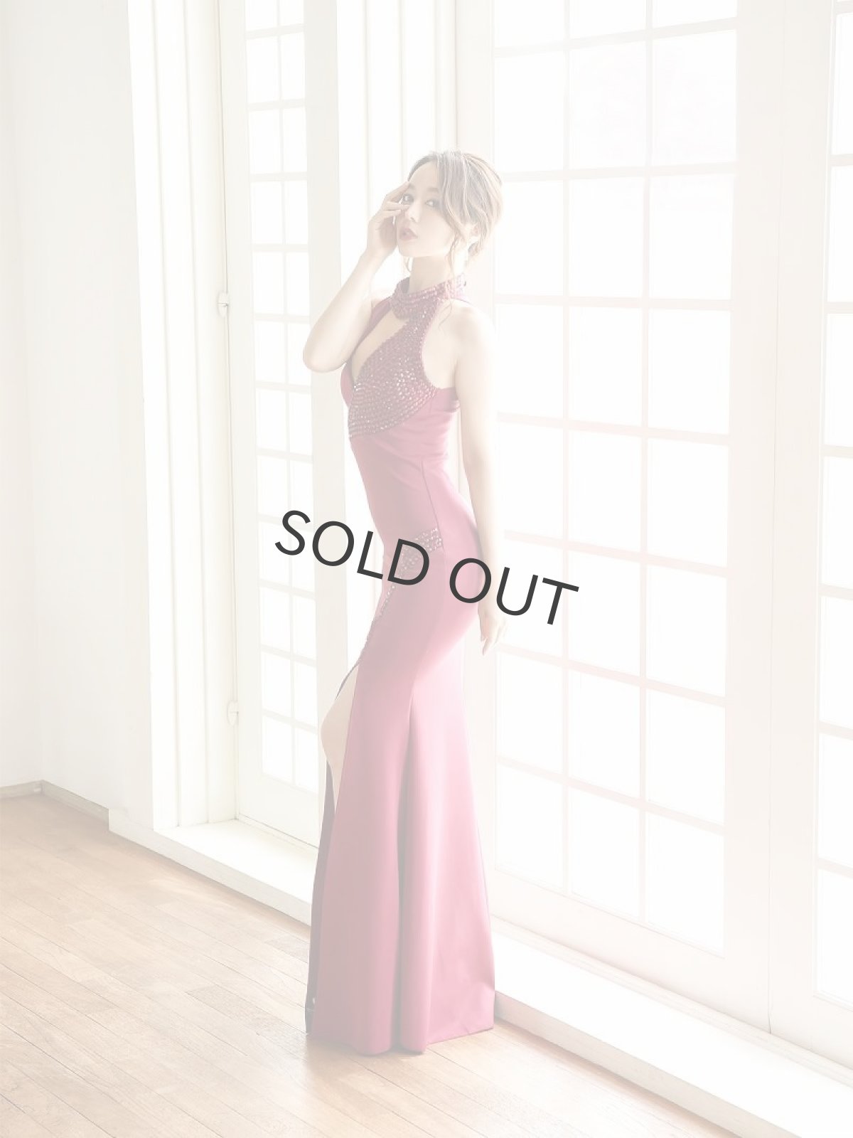 画像5: 赤 谷間 sexy バースデー 高級 Belsia(S/M/L/XL)(ワイン) (5)