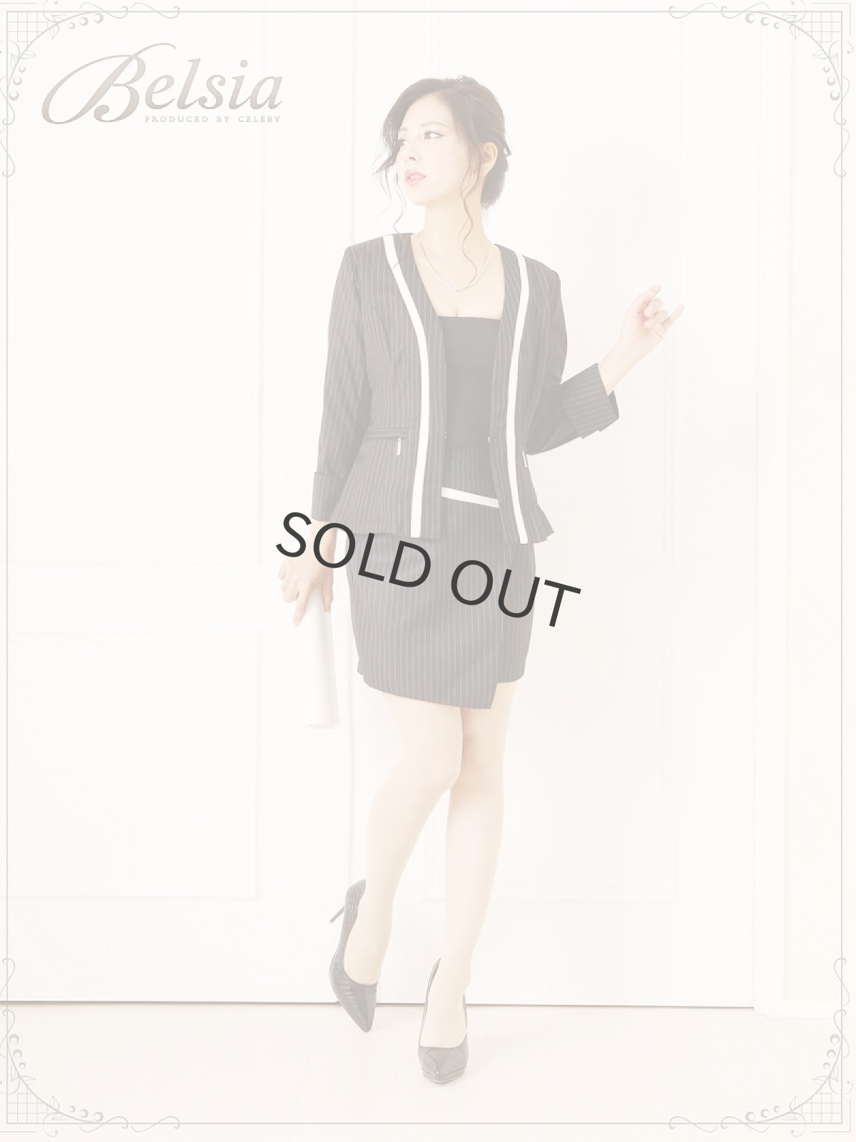 画像5: レディーススーツ キャバスーツ スーツ キャバクラスーツ 大きいサイズ Belsia(S/M/L/XL)(ブラック/ホワイト) (5)