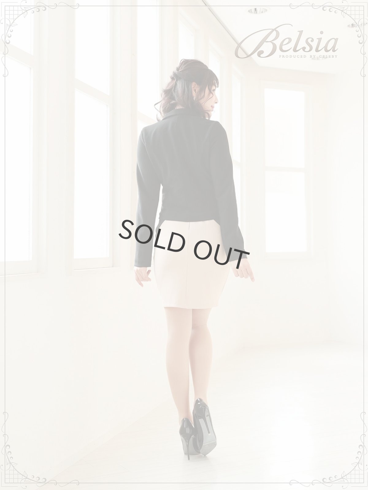 画像4: 大きいサイズ セットアップ ワンピ キャバ ワンピース Belsia(S/M/L/XL/XXL)(ブラック) (4)