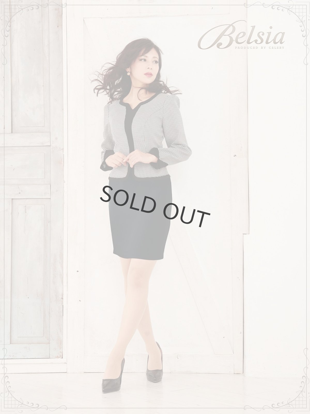 画像4: 千鳥 レディーススーツ キャバ 大きめスーツ モノトーン Belsia(S/M/L/XL/XXL)(ブラック) (4)