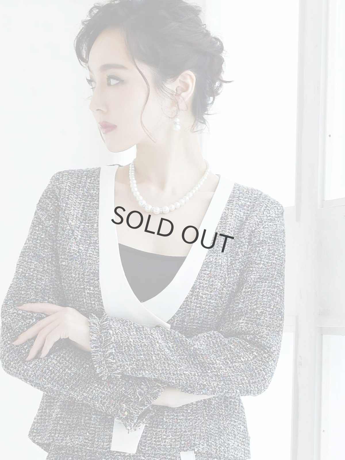 画像2: キャバスーツ ツイードスーツ MIXツイード 13号 セットアップ フォーマルスーツ Belsia(S/M/L/XL(2L))(ブラック/ピンク) (2)