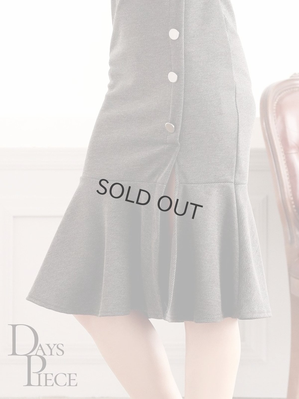 画像5: 韓国ドレス キャバ  ストレッチ  長袖 ミディアム丈 DaysPiece(M)(グレー) (5)