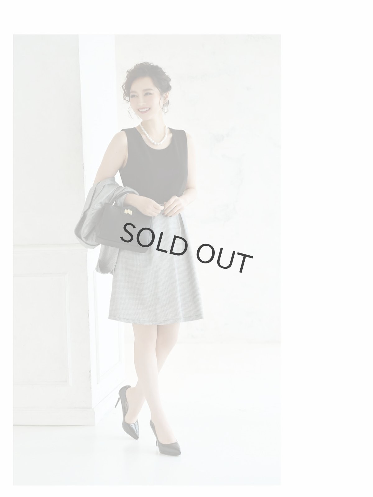 画像3: テーラードジャケット 千鳥柄スーツ ワンピーススーツ フォーマルスーツ フレア Belsia(S/M/L/XL)(ブラック) (3)