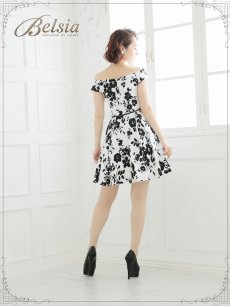 画像4: ワンピース ミニ フレアー オフショル Aライン Belsia(S/M/L)(ホワイト) (4)