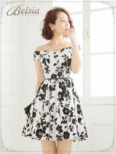 画像5: ワンピース ミニ フレアー オフショル Aライン Belsia(S/M/L)(ホワイト) (5)