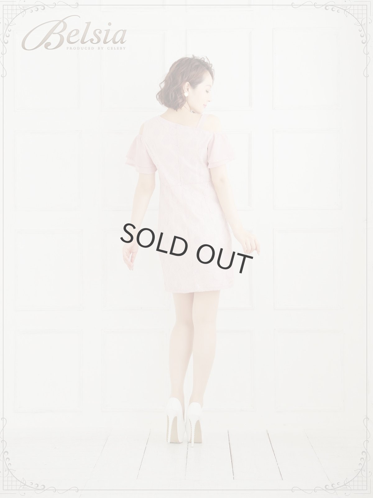 画像5: ドット 水玉 ワンショルダー ミニドレス キャバクラ Belsia(S/M/L)(ピンク/アイボリー) (5)