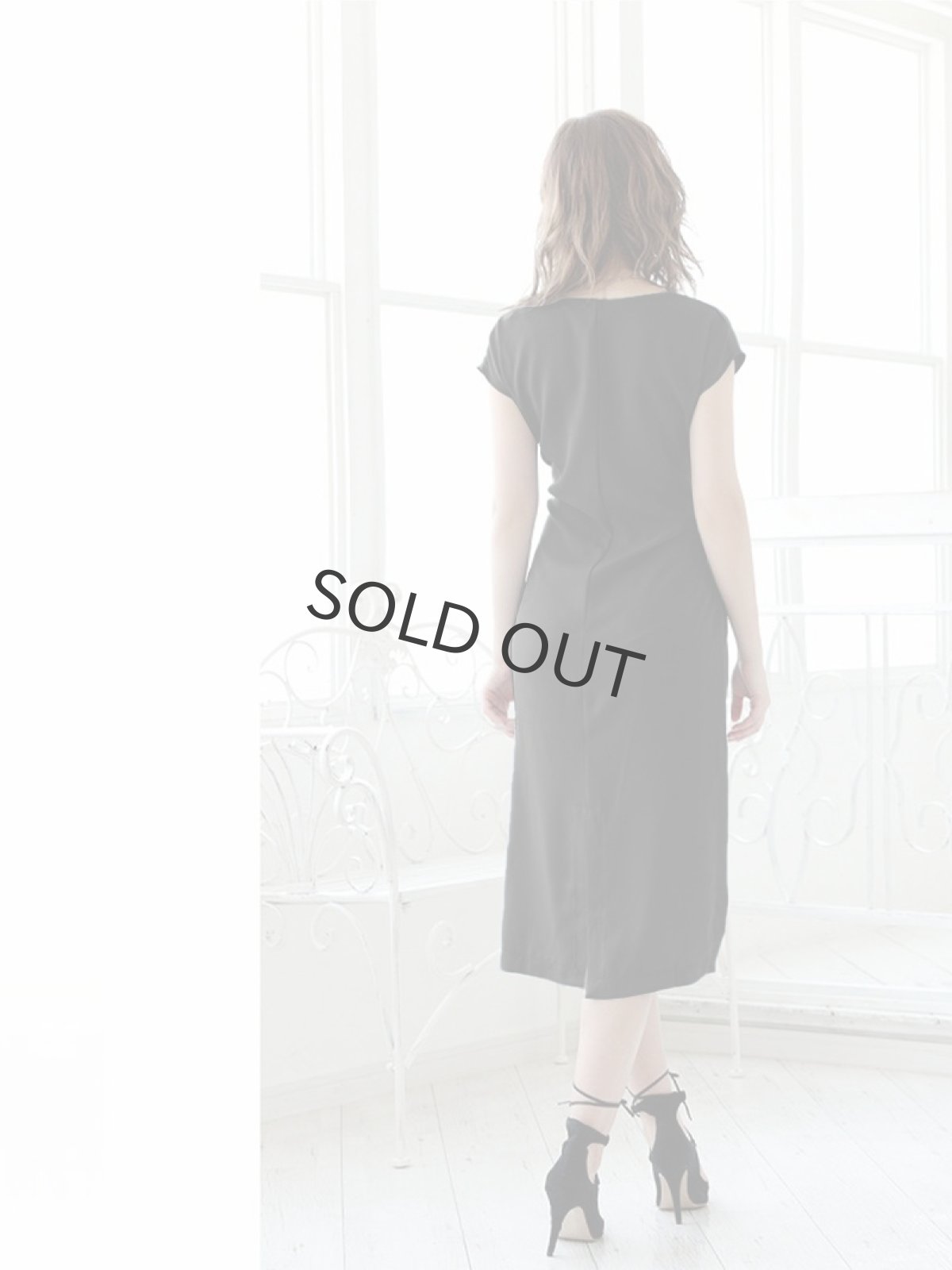 画像5: ワンピース キャバドレス ワンピース 膝丈 袖付き 半袖 ワンカラー DaysPiece(M)(ブラック) (5)