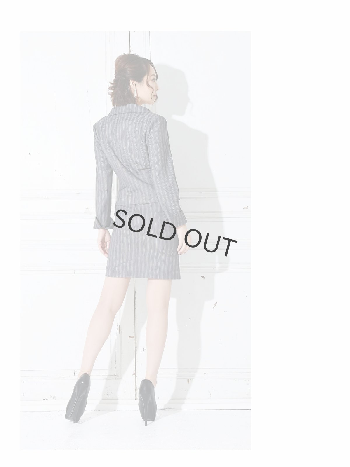 画像2: ストライプ スーツ コンパニオン セットアップ レディース Belsia.LUX(S/M/L/XL)(グレー/ワイン/ブラック) (2)