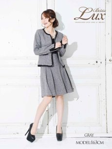 画像2: ツイード スカート フレア 黒 膝丈 Belsia.LUX(S/M/L/XL)(グレー/ブラック) (2)