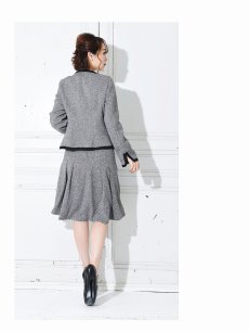 画像3: ツイード スカート フレア 黒 膝丈 Belsia.LUX(S/M/L/XL)(グレー/ブラック) (3)