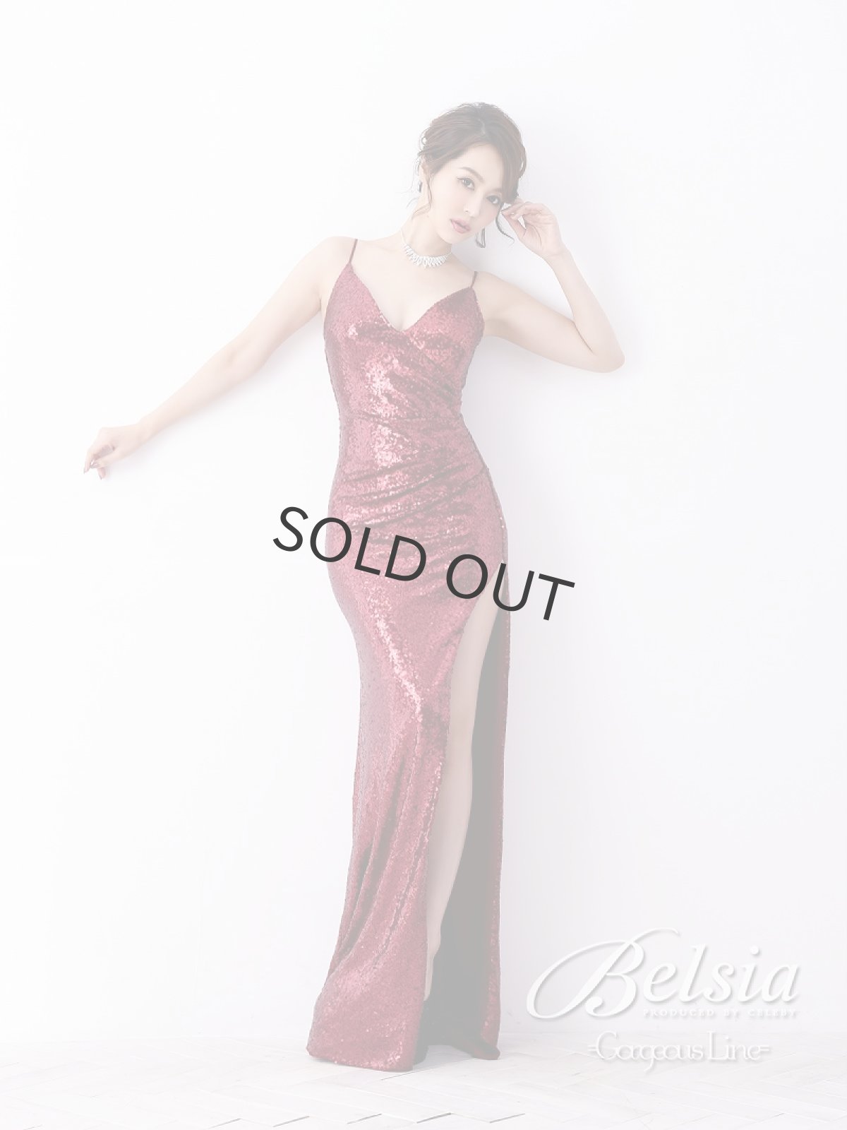 画像2: スリット スパンコール マーメイド キャバ嬢 ロングドレス Belsia(S/M/L)(ブラック/ホワイト/レッド) (2)