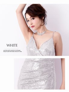 画像5: スリット スパンコール マーメイド キャバ嬢 ロングドレス Belsia(S/M/L)(ブラック/ホワイト/レッド) (5)