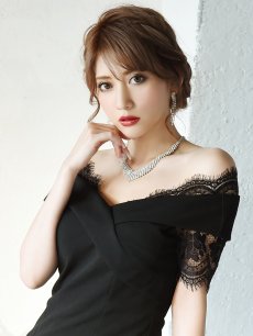 画像3: ミニドレス オフショル タイト キャバ嬢 ワンカラー Belsia(S/M/L/XL)(ブラック/ワイン) (3)