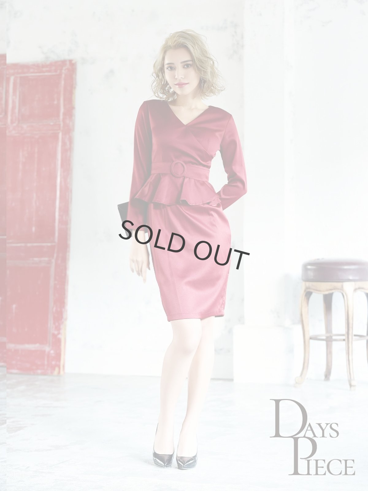 画像2: カシュクール ミニドレス ペプラム 膝丈 キャバワンピ DaysPiece(S/M/L/XL)(ブラック/グリーン/ワイン) (2)