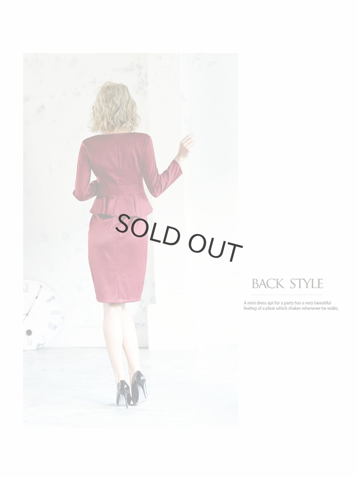 画像4: カシュクール ミニドレス ペプラム 膝丈 キャバワンピ DaysPiece(S/M/L/XL)(ブラック/グリーン/ワイン) (4)