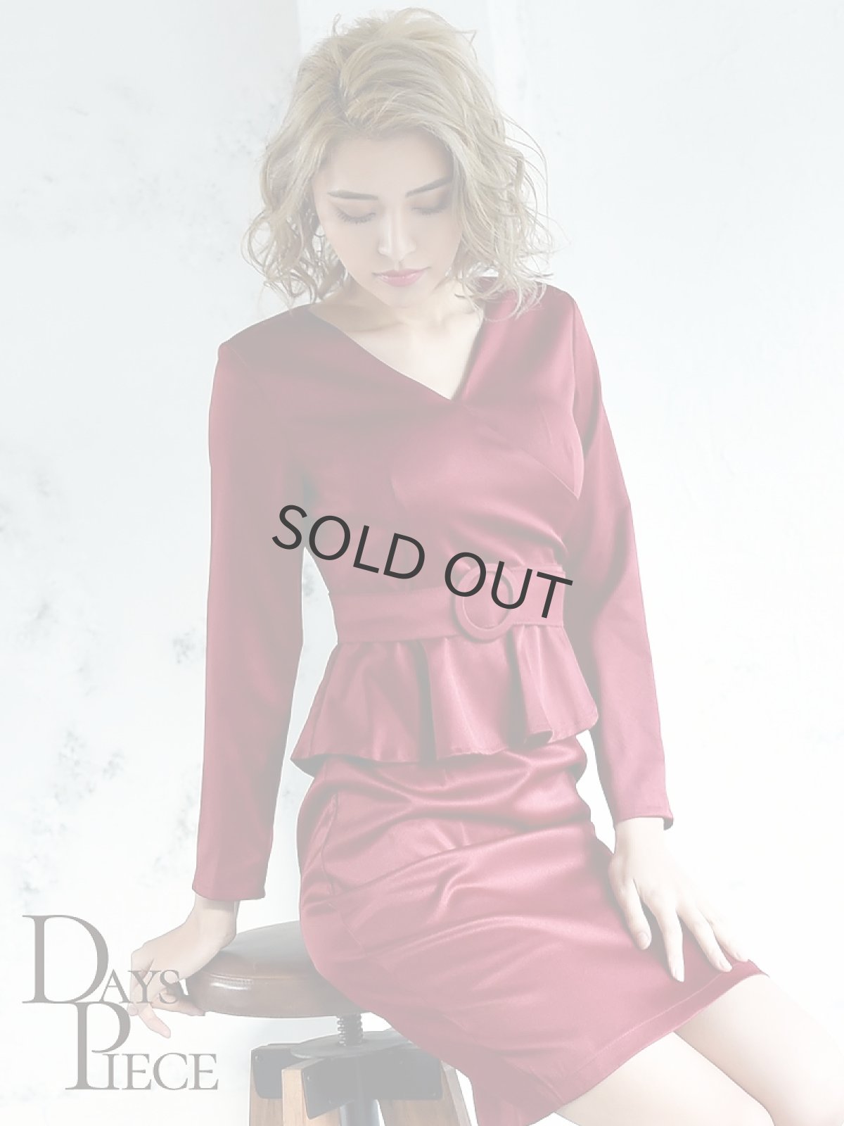 画像5: カシュクール ミニドレス ペプラム 膝丈 キャバワンピ DaysPiece(S/M/L/XL)(ブラック/グリーン/ワイン) (5)