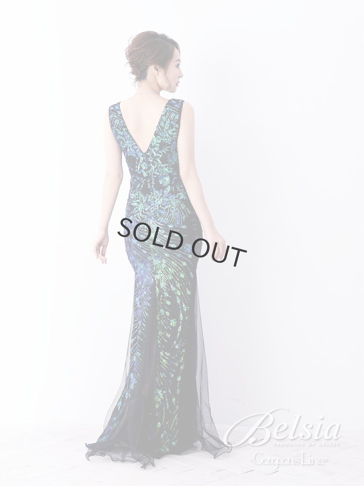 画像3: マーメイド スパンコール ロングドレス キャバ嬢 ストレッチ Belsia(S/M/L)(ブラック/レッド) (3)