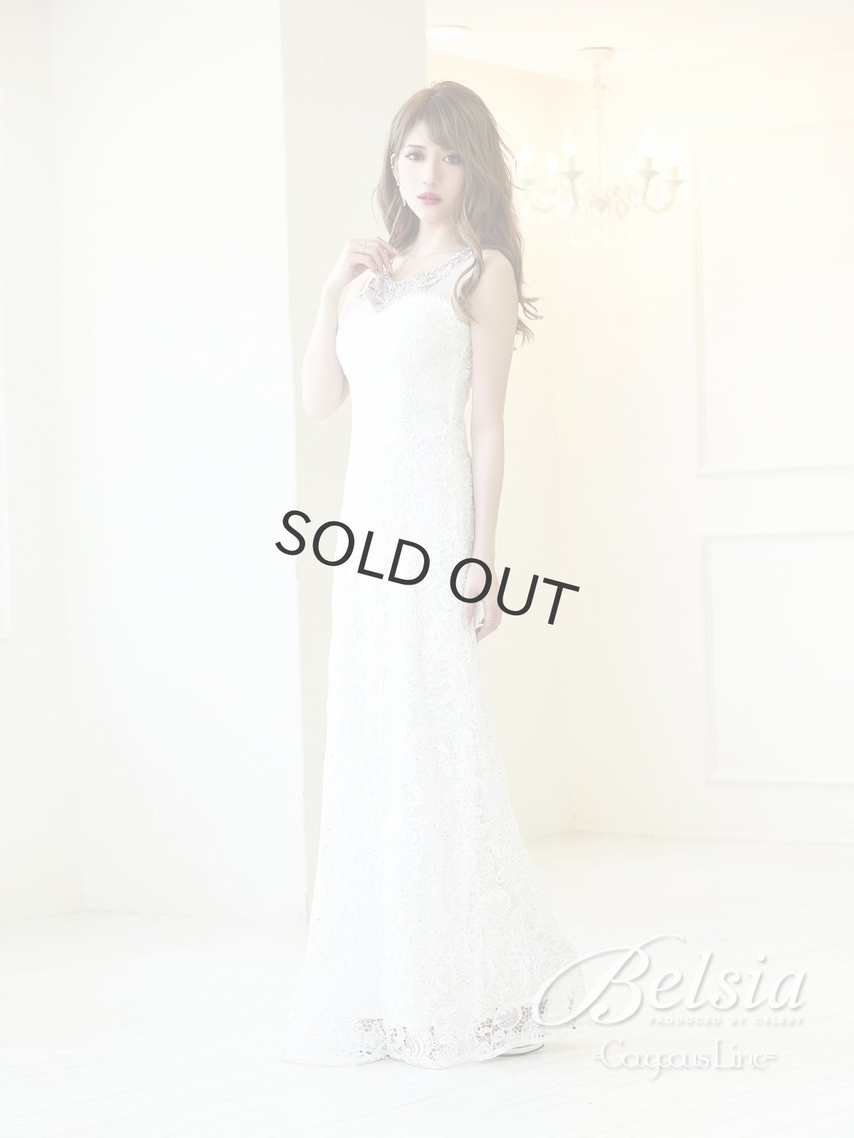 画像2: ビジュー レース ロングドレス スパンコール キャバ嬢 Belsia(S/M/L)(レッド/ホワイト/ブラック) (2)