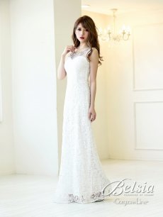 画像2: ビジュー レース ロングドレス スパンコール キャバ嬢 Belsia(S/M/L)(レッド/ホワイト/ブラック) (2)