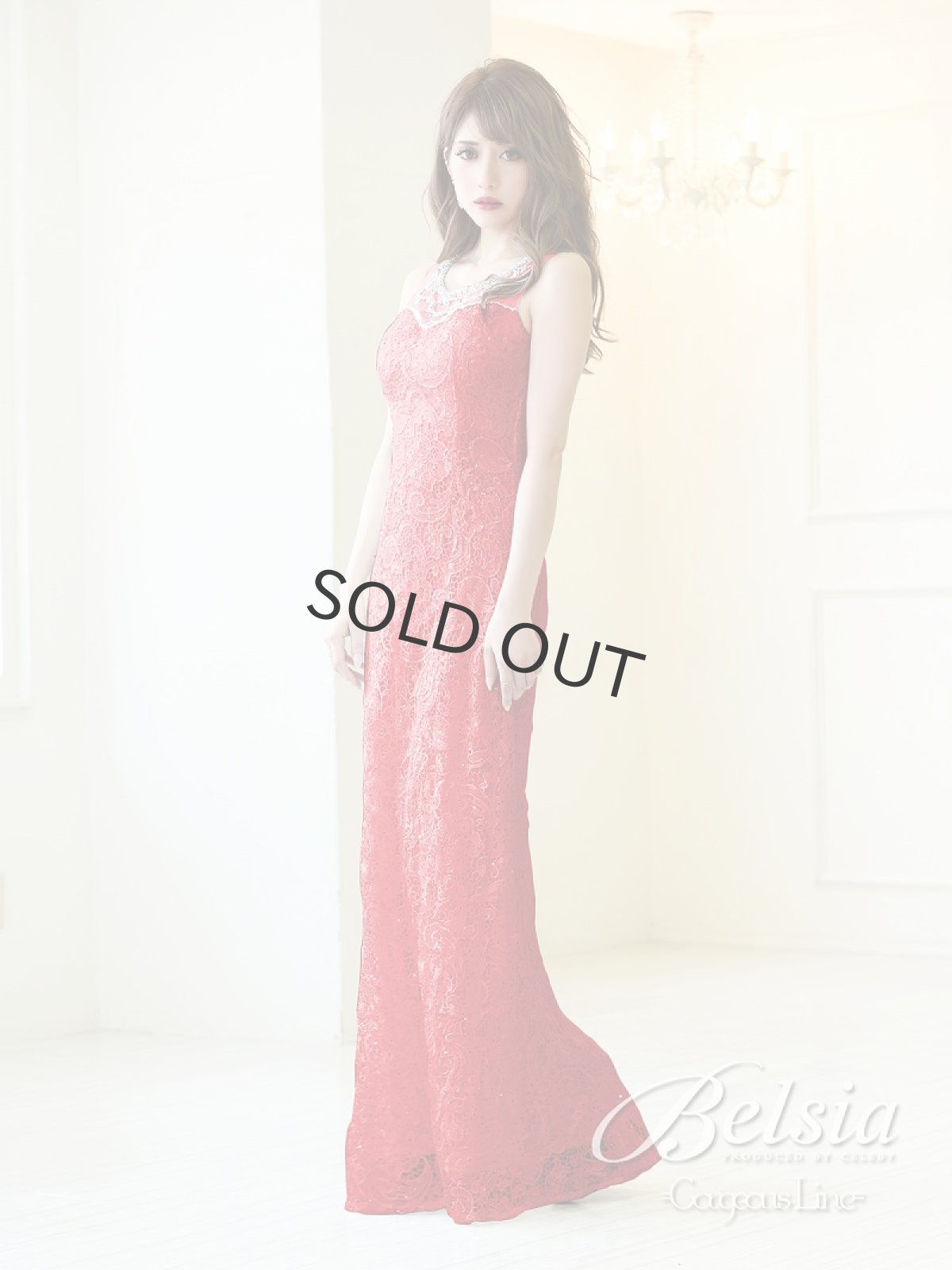 画像4: ビジュー レース ロングドレス スパンコール キャバ嬢 Belsia(S/M/L)(レッド/ホワイト/ブラック) (4)