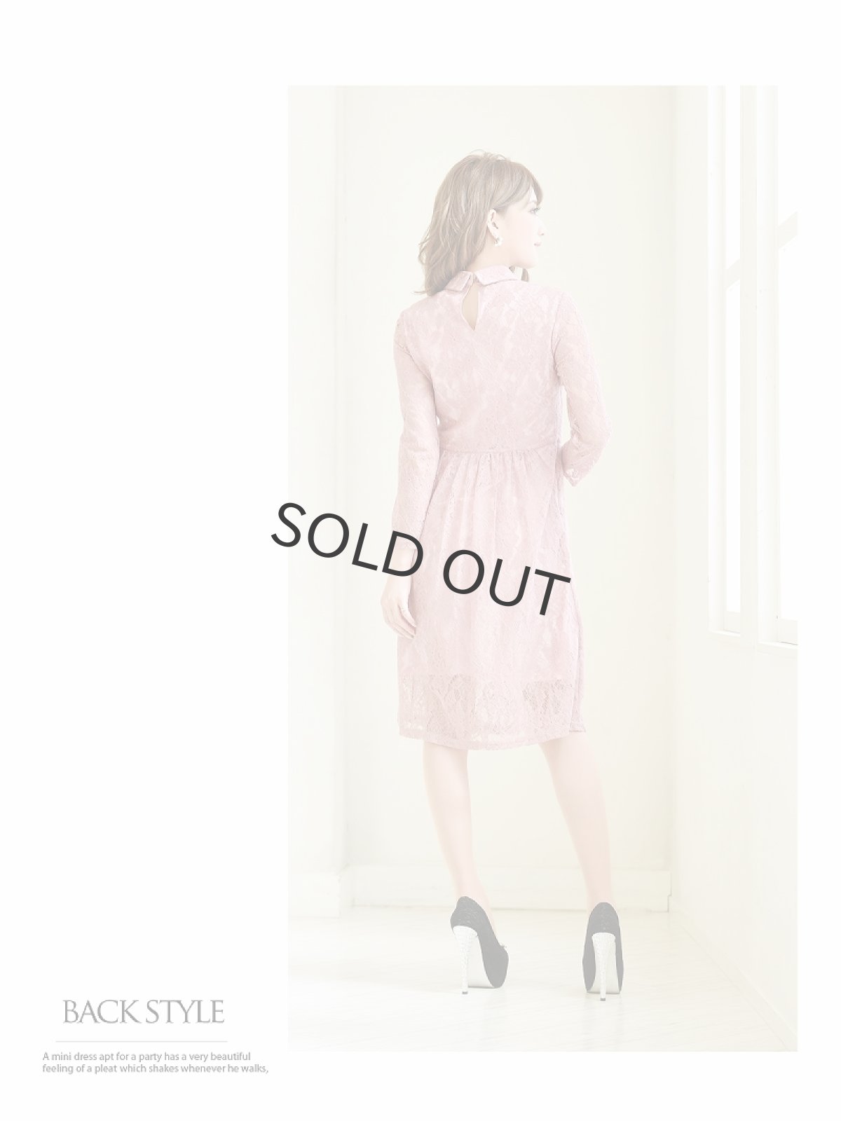 画像4: キャバクラドレス レース 長袖 大きいサイズ ワンピース Belsia(S/M/L/XL/XXL)(ピンク/ブラック) (4)