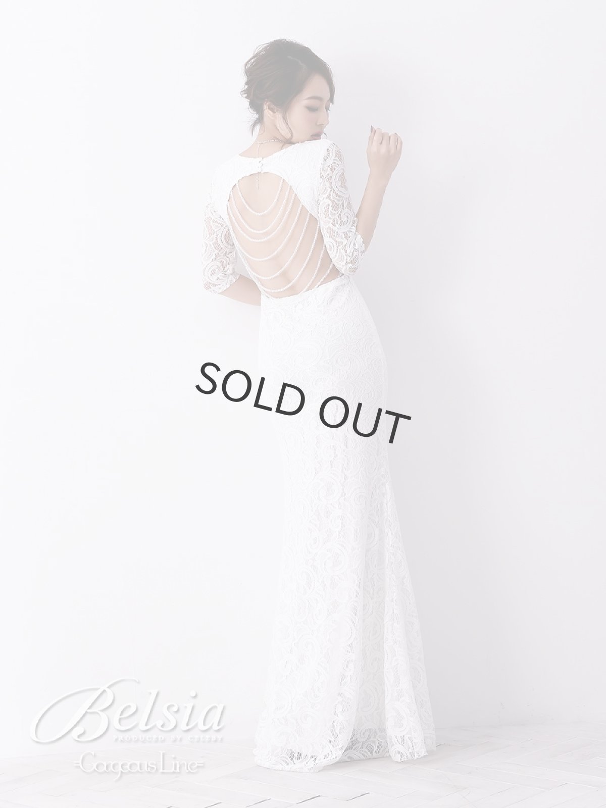 画像3: レース ロングドレス マーメイド スリット 袖付き Belsia(M/L/XL)(ブラック/ホワイト/レッド) (3)