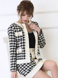 画像3: スーツ 千鳥 キャバ嬢 ツイード セットアップ Belsia.LUX(S/M/L)(ブラック) (3)