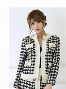 画像5: スーツ 千鳥 キャバ嬢 ツイード セットアップ Belsia.LUX(S/M/L)(ブラック) (5)