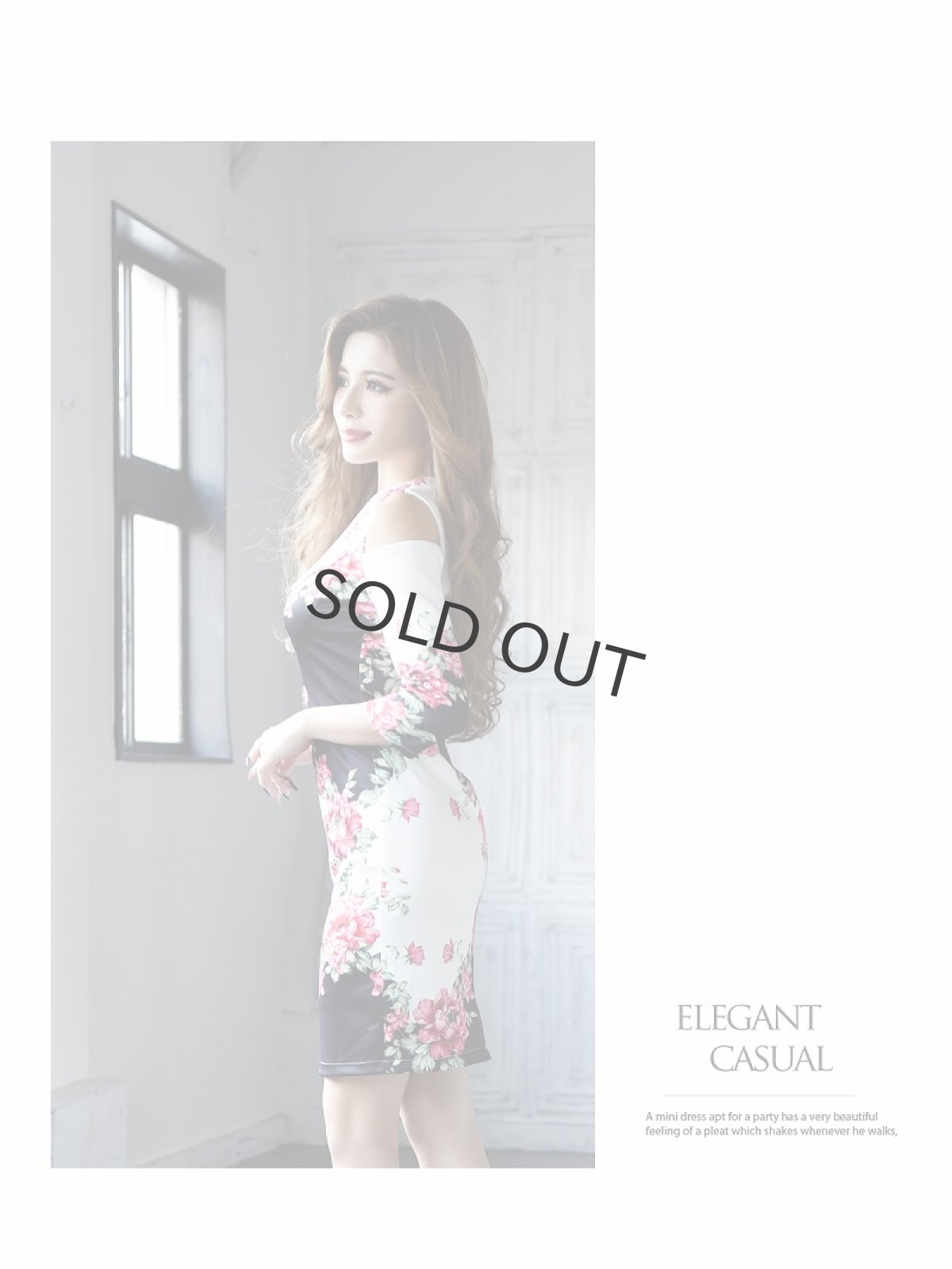 画像4: 大きいサイズ 花柄 オープンショルダー 七分袖 膝丈 DaysPiece(S/M/L/XL/XXL)(ホワイト) (4)