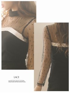 画像4: スリット 袖付き ハイネック キャバドレス 膝丈 Belsia(S/M/L)(ブラック) (4)