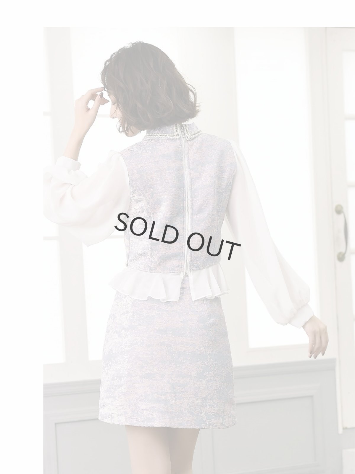 画像3: タイト セットアップ 袖付き 長袖 結婚式 Belsia(S/M/L)(アイボリー/ピンク) (3)