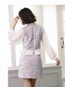 画像3: タイト セットアップ 袖付き 長袖 結婚式 Belsia(S/M/L)(アイボリー/ピンク) (3)