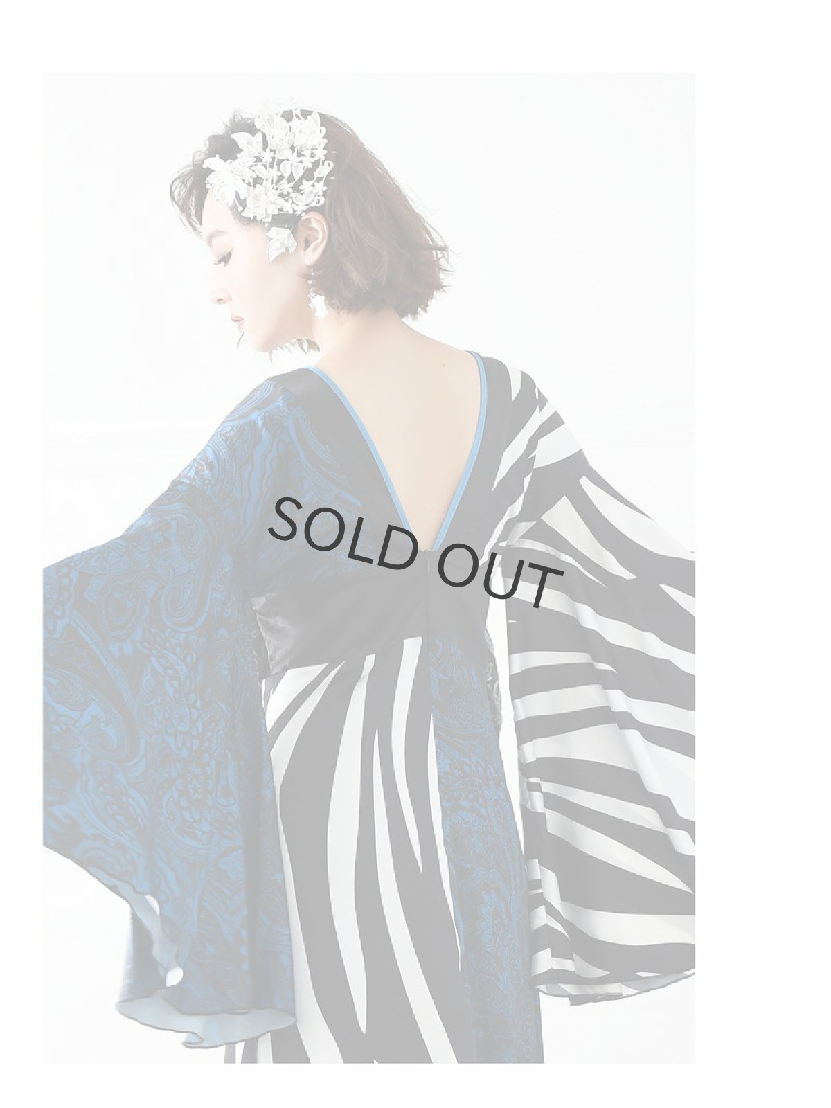 画像3: 花魁 盛り帯 和装 大きいサイズ ペイズリー柄 流遊(S/M/L/XL/XXL)(ブルー) (3)