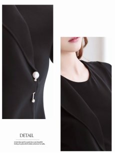 画像3: セットアップ フォーマルスーツ フェイクジャケット 長袖 アシンメトリー Belsia(S/M/L/XL)(ブラック) (3)