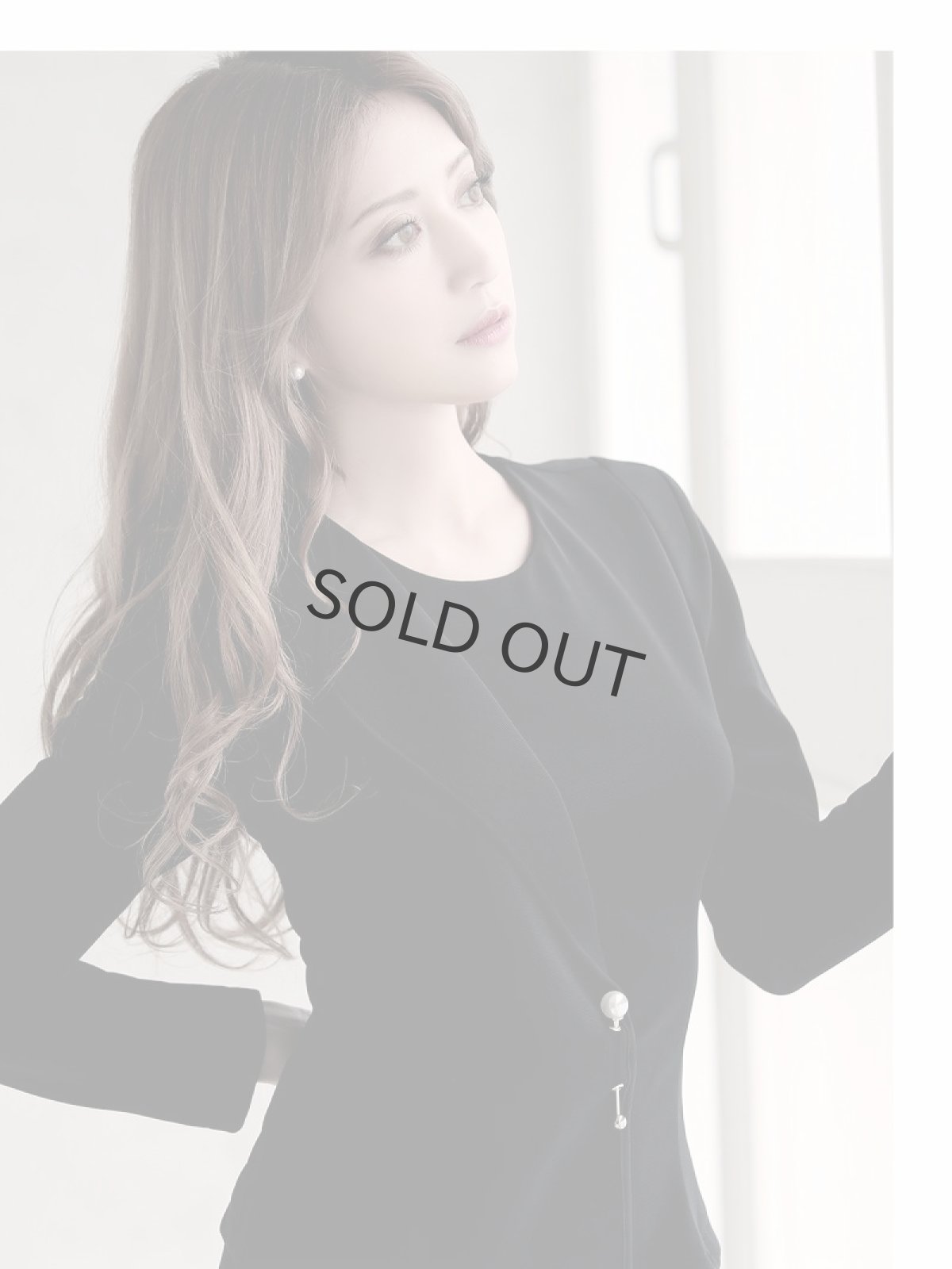 画像5: セットアップ フォーマルスーツ フェイクジャケット 長袖 アシンメトリー Belsia(S/M/L/XL)(ブラック) (5)