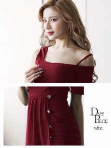 画像4: キャバドレス ミニ ワンカラー レイヤード アシンメトリー ワンショル トレンド DaysPiece(S/M/L)(ブラック/ワイン) (4)