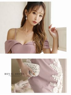 画像3: オフショル サイドシアー 高級感 ワンカラー キャバドレス Belsia(S/M/L)(ワイン/ピンク) (3)