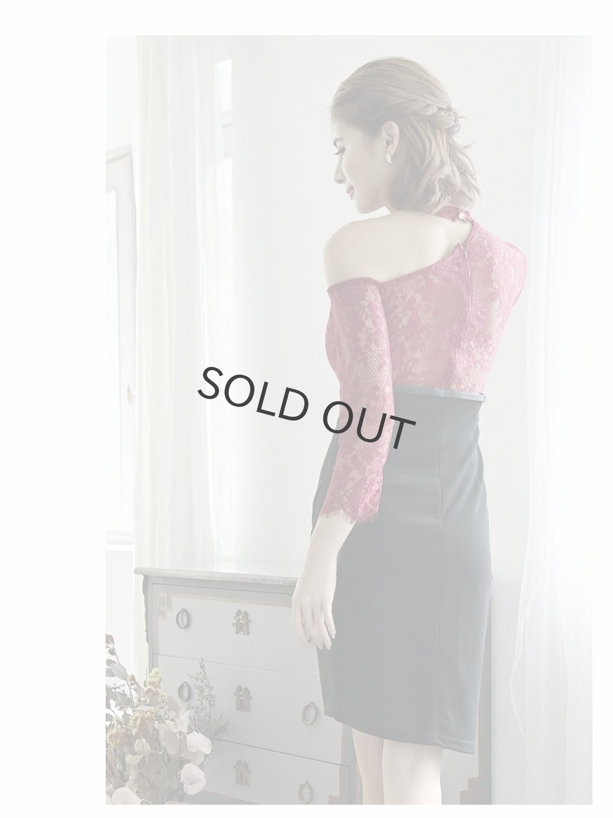 画像3: ビスチェ風 パッド付き ワンショルダー バイカラー シースルー DaysPiece(S/M/L)(ワイン/ネイビー) (3)