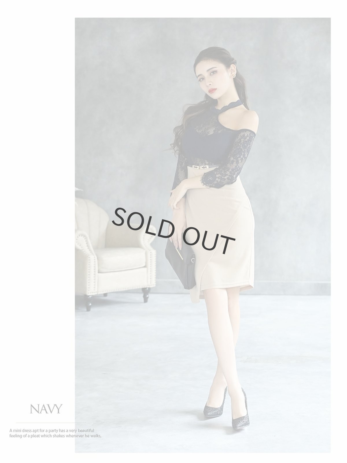 画像4: ビスチェ風 パッド付き ワンショルダー バイカラー シースルー DaysPiece(S/M/L)(ワイン/ネイビー) (4)