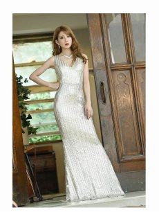 画像4: キャバドレス ロングドレス 主役ドレス スパンコール マーメイド Belsia(S/M/L)(ワイン/シルバー) (4)