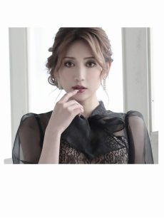 画像3: シアー レース ボウタイリボン タイト 膝丈 Belsia(S/M/L/XL)(ブラック) (3)