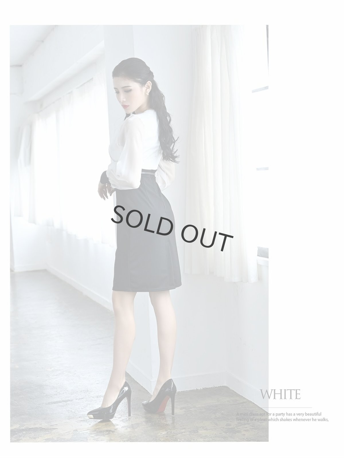 画像4: カシュクール 膝丈 シアー ストレッチ オーガンジー  DaysPiece(M/L/XL)(ホワイト/ブラック) (4)