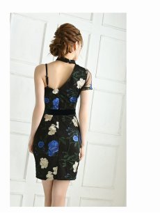 画像3: フラワー 刺繍レース タイト シアー アシンメトリー Belsia(S/M/L)(グレー/ブラック) (3)